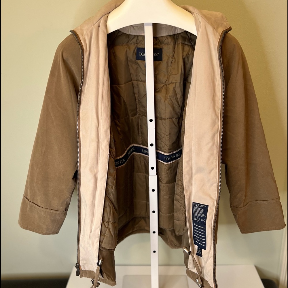 London Fog Jacket, Beige Hooded Unisex